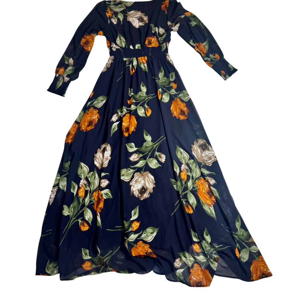 Baltic Born Olivia Midnight Navy Floral Maxi Dress Women's Medium Boho Cottage - Picture 14 of 16